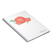 Orangefärbte Blume im Notebook Notizblock (Rechte Seite)