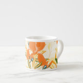 Orangefärbte Reisen: nahtlose Blumenmuster Espressotasse (Vorderseite Rechts)