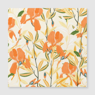 Orangefärbte Reisen: nahtlose Blumenmuster Magnetkarte