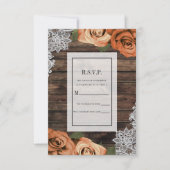 Orangefärbte Rose Rustikale UAWG Einladung (Vorderseite)