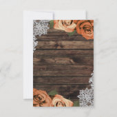 Orangefärbte Rose Rustikale UAWG Einladung (Rückseite)