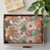 Orangefärbte Weihnachtskekse und Bonbons Seidenpapier (Geschenk)
