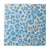 Orangefärbter und blau gestrichener Leopard Fliese (Vorderseite)