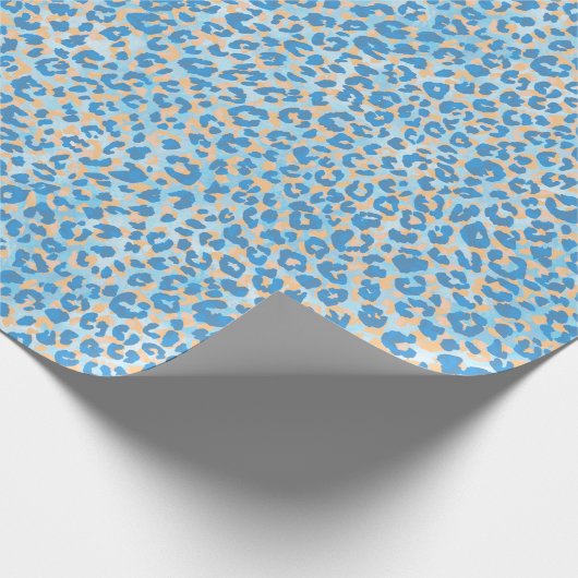 Orangefärbter und blau gestrichener Leopard Geschenkpapier (Ecke)