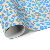 Orangefärbter und blau gestrichener Leopard Geschenkpapier (Rolleneckpunkt)