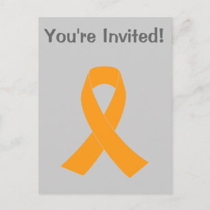Orangefärbtes Bewusstsein - Leukämie, MS Einladungspostkarte