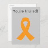 Orangefärbtes Bewusstsein - Leukämie, MS Einladungspostkarte (Vorne/Hinten)