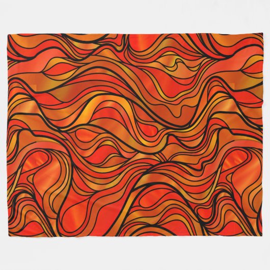 Orangefärbtes Glas Abstrakt Fleecedecke (Vorderseite (Horizontal))