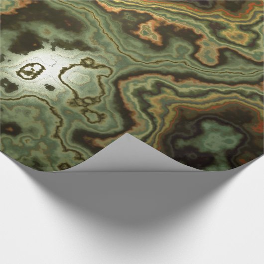 Orangefärbtes Grünäer Geschenkpapier (Ecke)