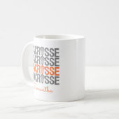 Orangefärbtes Lacrosse Word Kaffeetasse (Vorderseite Links)