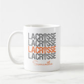 Orangefärbtes Lacrosse Word Kaffeetasse (Links)