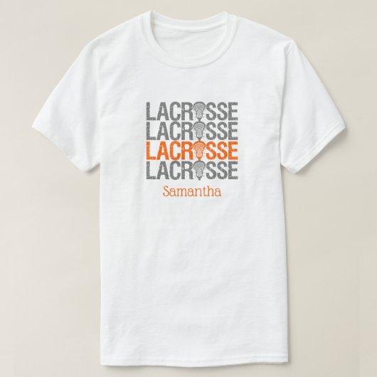 Orangefärbtes Lacrosse Word T-Shirt (Design vorne)