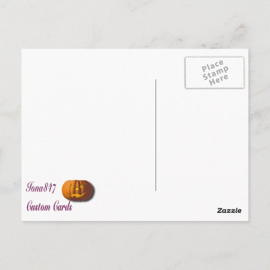 Orangefatze mit Pumpkin Postkarte (Rückseite)