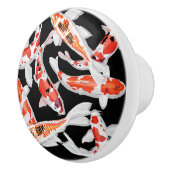 Orangefische und weiße Koi-Fische Keramikknauf (Rechts)