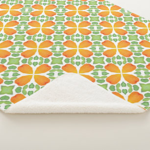 Orangeflieste blumengeschmückte Blume Sherpadecke