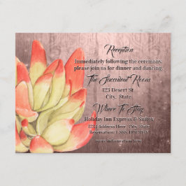 Orangeflippter Empfang mit Sukkulentem Pfirsich Begleitkarte