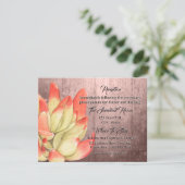 Orangeflippter Empfang mit Sukkulentem Pfirsich Begleitkarte (Stehend Vorderseite)