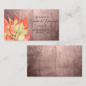 Orangeflippter Empfang mit Sukkulentem Pfirsich Begleitkarte (Vorne/Hinten)