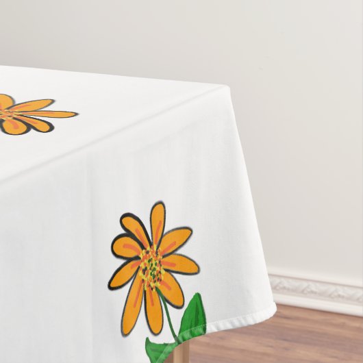 Orangegelbe Blumen Tischdecke (Beispiel)