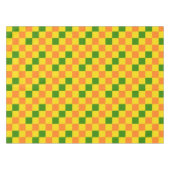 Orangegelbe grün karierte Musterdesign Tischdecke (Vorderseite (Horizontal))