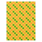 Orangegelbe grün karierte Musterdesign Tischdecke (Vorderseite)