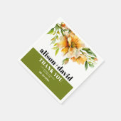 Orangegelbe Rhododendronblüten fallen Hochzeit Serviette (Ecke)