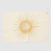 Orangegelbe Sonne Golfhandtuch (Horizontal)