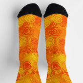 Orangegelbe Wirbelmuster Socken (Oben)