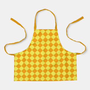 Orangegelbes Schachbrett-Diamantmuster Schürze