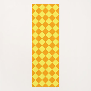 Orangegelbes Schachbrett-Diamantmuster Yogamatte