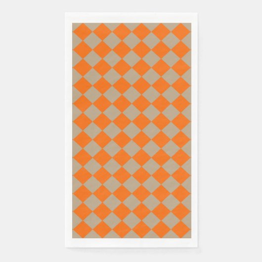Orangegrau kariert Diamantmuster Serviette (Vorderseite)