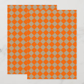 Orangegraue Schachbrett-Diamantmuster Einladung (Vorne/Hinten)