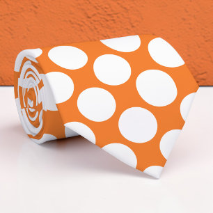 Orangegroße Polka-Punkte benutzerdefinierte Krawat Krawatte