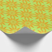 Orangegrüner Blumen nahtloses Muster Geschenkpapier (Ecke)