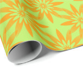 Orangegrüner Blumen nahtloses Muster Geschenkpapier (Rolleneckpunkt)