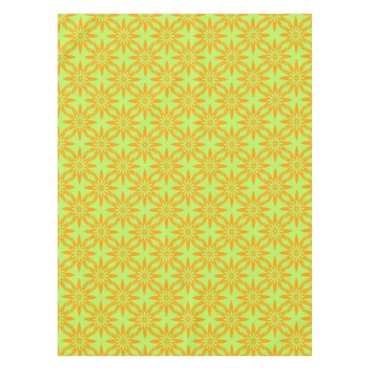 Orangegrüner Blumen nahtloses Muster Tischdecke (Vorderseite)