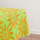 Orangegrüner Blumen nahtloses Muster Tischdecke (Beispiel)