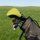 Orangegrünes Blumen nahtloses Muster Golf Headcover (In SItu)