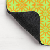 Orangegrünes Blumen nahtloses Muster Mousepad (Ecke)