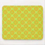 Orangegrünes Blumen nahtloses Muster Mousepad (Vorne)