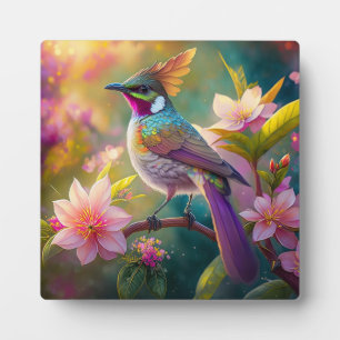 Orangekammener Regenbogenhäher Fantasy-Vogel Fotoplatte