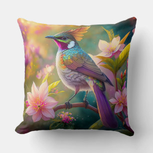 Orangekammener Regenbogenhäher Fantasy-Vogel Kissen