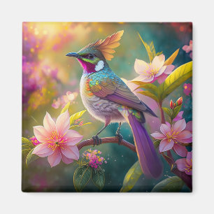 Orangekammener Regenbogenhäher Fantasy-Vogel Magnet