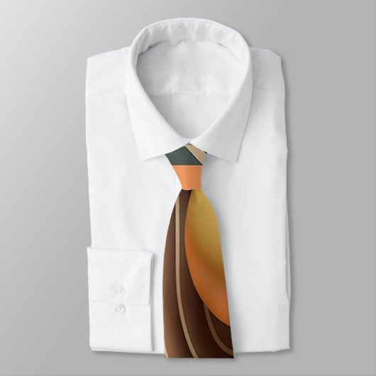 Orangelb-braune Retro-abstraktes modernes Muster Krawatte (Gebunden)