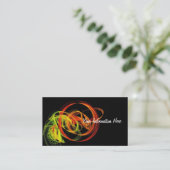 Orangelbe Abstrakte Wirbel Visitenkarten Visitenkarte (Stehend Vorderseite)