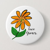 Orangelbe Blume Button (Vorderseite)