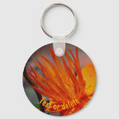 Orangelbe Blume Nah Personalisiert Schlüsselanhänger (Rückseite)