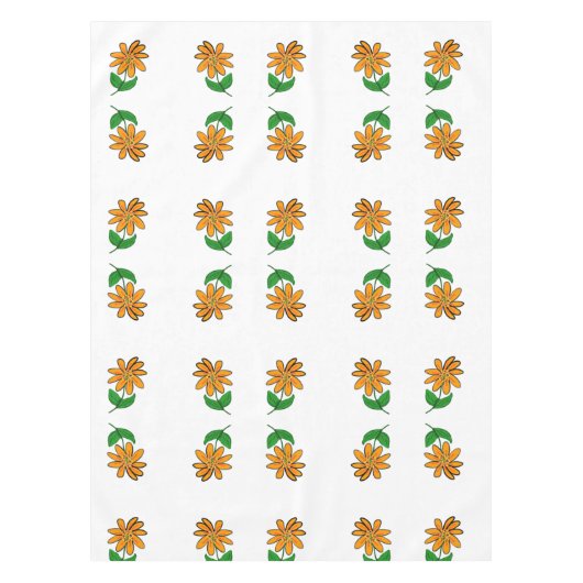 Orangelbe Blumen Tischdecke (Vorderseite)