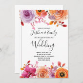 Orangelbe Blütenblüte HerbstHochzeit im Herbst Einladung (Vorne/Hinten)