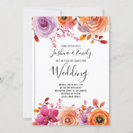 Orangelbe Blütenblüte HerbstHochzeit im Herbst Einladung